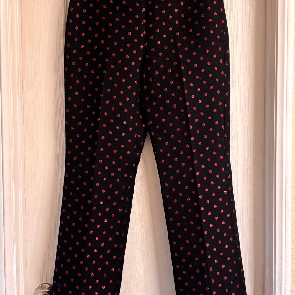 Talbots Black and Red Polka Dot Trousers